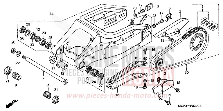BRAS OSCILLANT (VTR1000SPY/1) de VTR1000 SP-1 WINNING RED (R258) de 2000